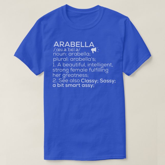 T-shirt Arabella Nom Arabella Définition Arabella Femme (Design devant)