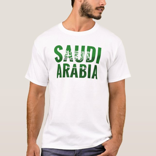 T-shirt Arabie Saoudite Drapeau en forme de drapeau en tan (Devant)