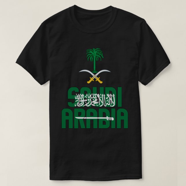 T-shirt Arabie Saoudite Drapeau et blason Patriotique (Design devant)