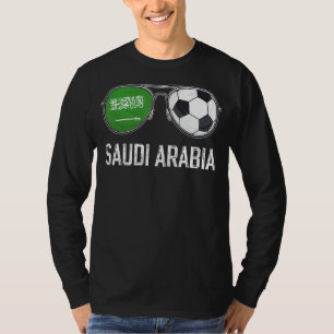 T-shirt Arabie Saoudite Drapeau & Football Sunglass Verre 