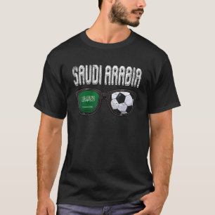 T-shirt Arabie Saoudite Soccer Saoudiens Drapeau lunettes 