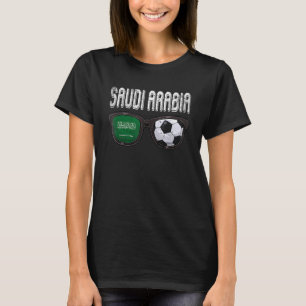 T-shirt Arabie Saoudite Soccer Saoudiens Drapeau lunettes 