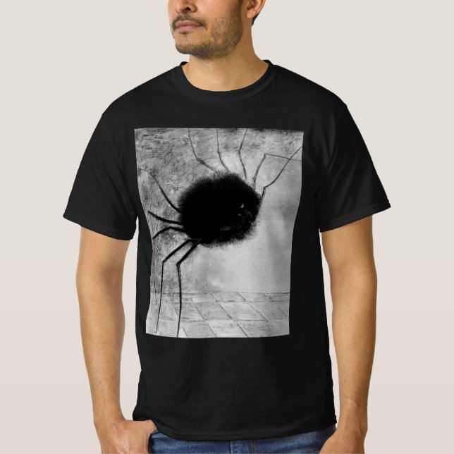T-shirt Araignée souriante par Odilon Redon, Halloween Vin (Devant)