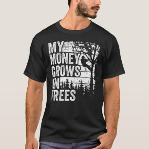 T-shirt Arborist Mens Tree Climber Vintage My Money Grows
