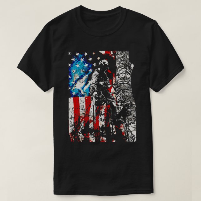 T-shirt Arboriste de Drapeau américain  (Design devant)