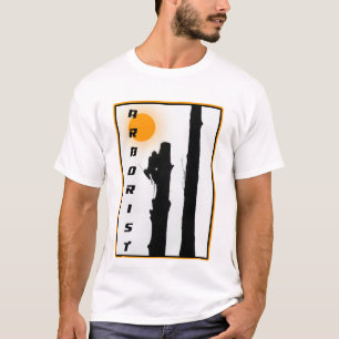 T-shirt Arboristes : Monteur silhouette soleil lev