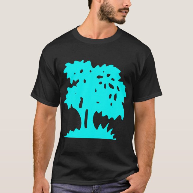 T-shirt Arbre à dessin - Cyan (Devant)
