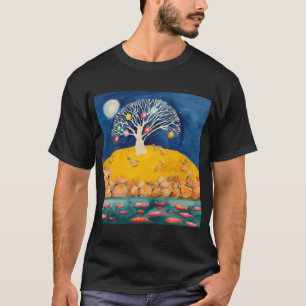 T-shirt Arbre à gomme blanc avec boules