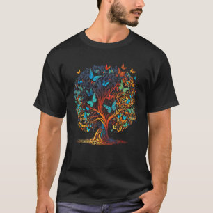 T-shirt Arbre à papillons coloré esthétique