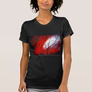 T-shirt Arbre Abstrait et ciel rouge