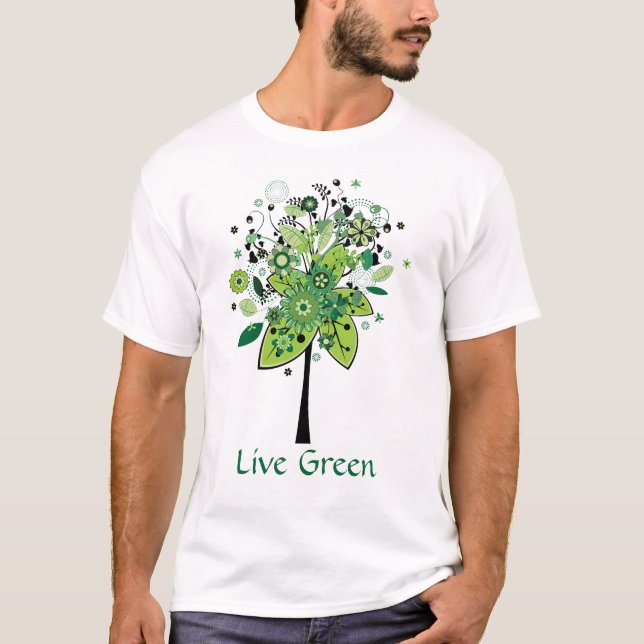 T-shirt Arbre abstrait vert (Devant)