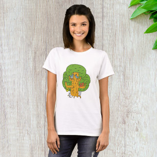 T-shirt Arbre avec des animaux de la forêt Nature mignonne