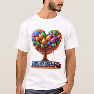 T-shirt Arbre cardiaque du bien-être mental : croissance d