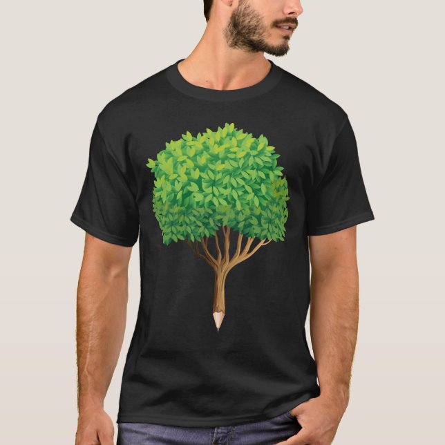 T-shirt Arbre Crayon Inspiration Nature Artiste Lover (Devant)