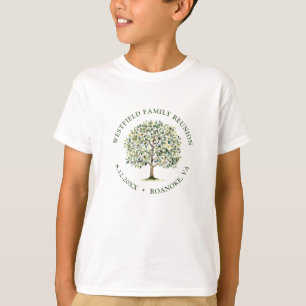 T-shirt Arbre d'aquarelle en bois de la Réunion familiale