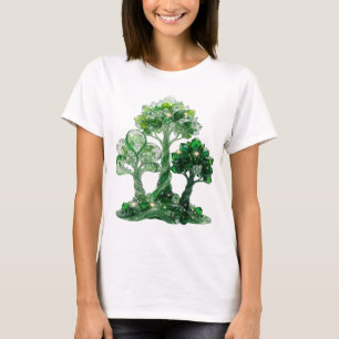 T-shirt Arbre de bijoux vert émeraude accrocheur