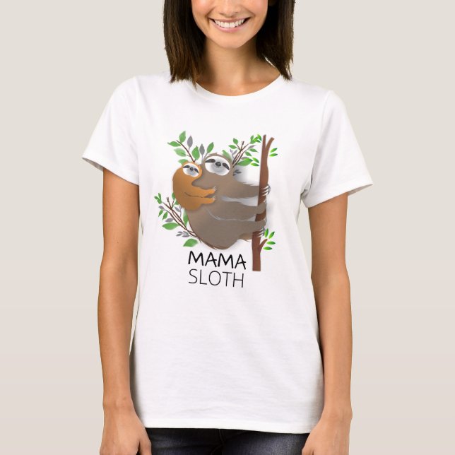 T-shirt Arbre de Escalade Mama Sloth avec la Sloth Baby su (Devant)