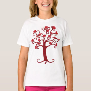 T-shirt Arbre de feutre cardiaque Valentine L'art de C
