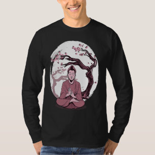 T-shirt Arbre de fleurs de cerisier de yoga méditer écritu