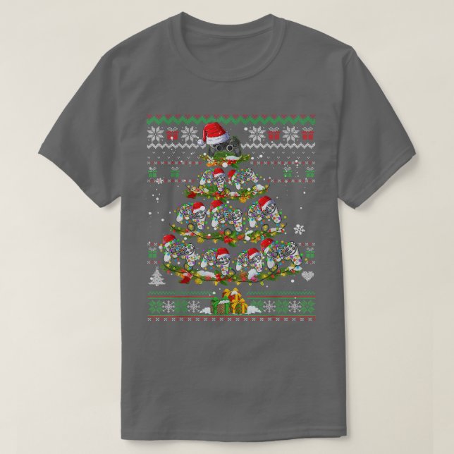T-shirt Arbre de jeu de Noël Douille laid jeu vidéo Amour (Design devant)