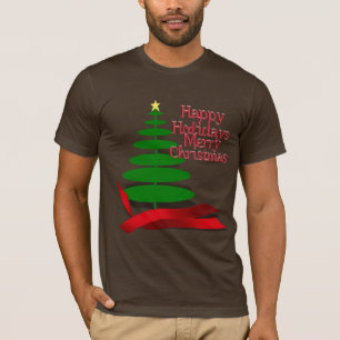 T-shirt Arbre de Noël avec ruban rouge