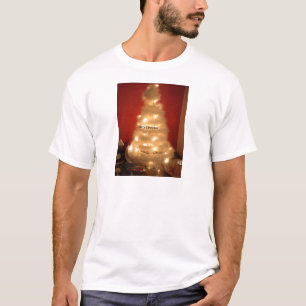 T-shirt Arbre de Noël blanc décoré
