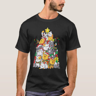 T-shirt Arbre de Noël Chat Xmas Filles Garçons Meowy Catma