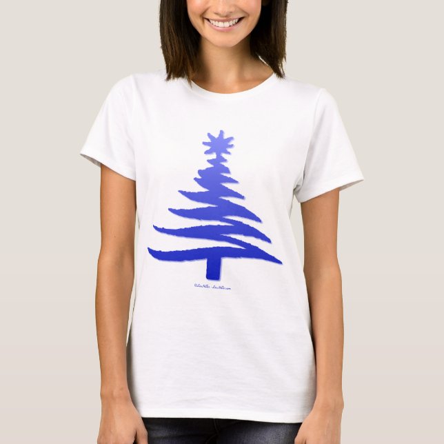 T-shirt Arbre de Noël Cobalt bleu (Devant)