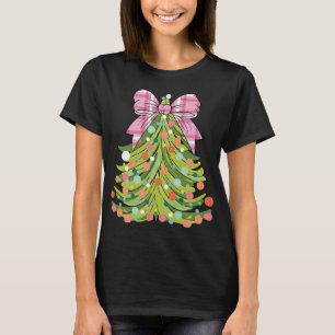 T-shirt Arbre de Noël Coquette Bow rose Noël Hommes Fils