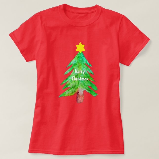 T-shirt Arbre de Noël couleurs funèbres modernes (Design devant)