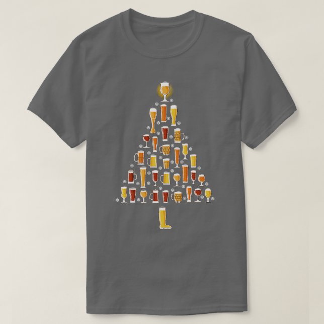 T-shirt Arbre de Noël de bière (Design devant)