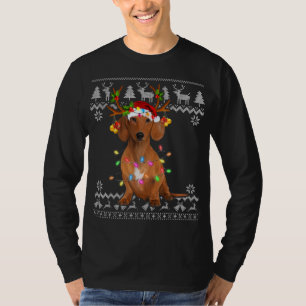 T-shirt Arbre de Noël de Dachshund Lumière Amoureux des ch