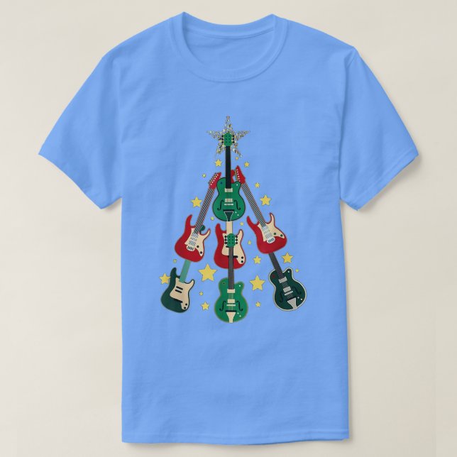 T-shirt Arbre de Noël de la guitare (Design devant)