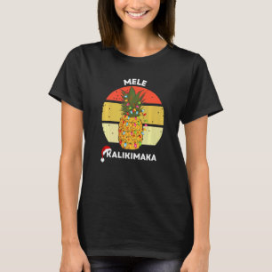 T-shirt Arbre de Noël de l'ananas hawaïen Mele Kalikimaka