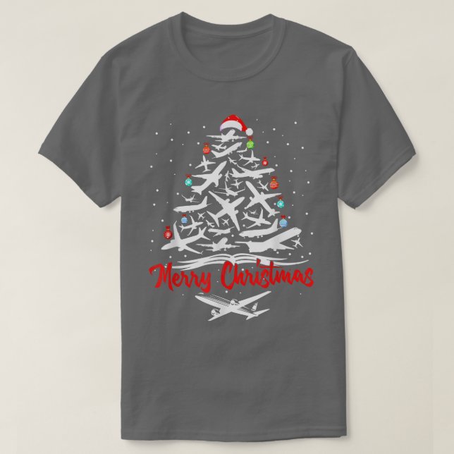 T-shirt Arbre de Noël de l'avion (Design devant)