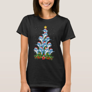 T-shirt Arbre de Noël Dolphin Santa Hat