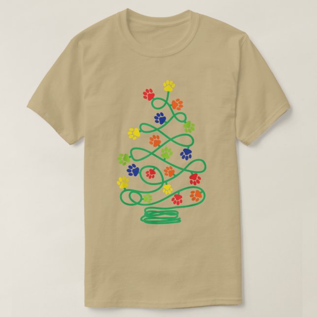 T-shirt Arbre de Noël Empreinte de patte (Design devant)