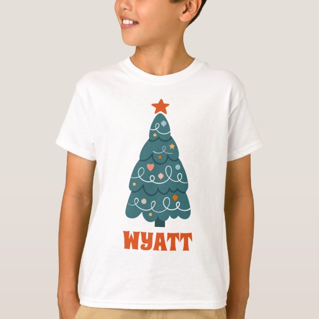 T-shirt Arbre de Noël familial (Devant)