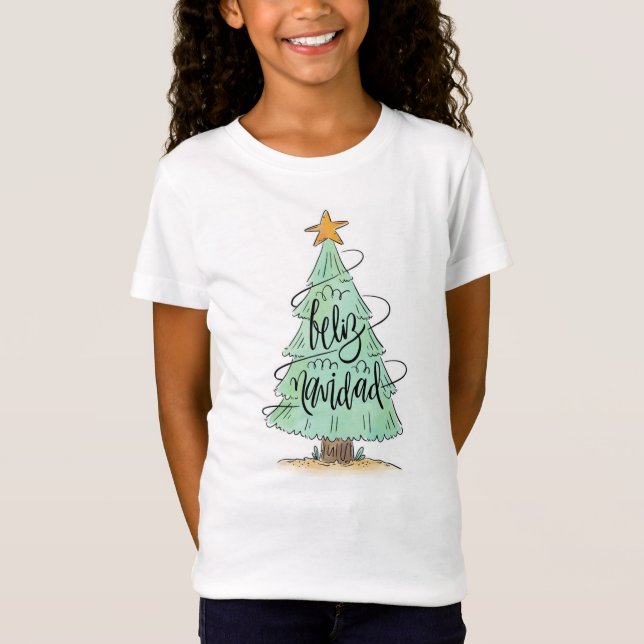 T-Shirt Arbre de Noël Feliz Navidad (Devant)