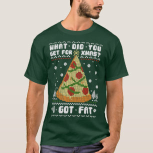 T-shirt Arbre de Noël grasse Présente Pizza Nourriture