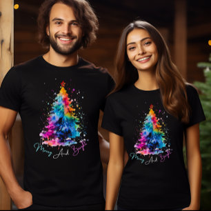T-shirt Arbre de Noël Joyeux et Bright Neon