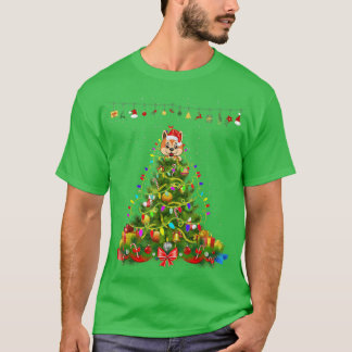 T-shirt Arbre de Noël Lumières Akita Chien Don Lover Tee