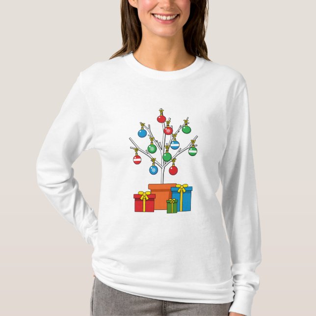 T-shirt Arbre de Noël minimal avec présentation (Devant)