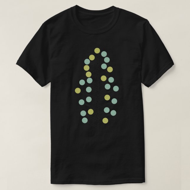 T-shirt Arbre de Noël moderne du milieu du siècle (Design devant)