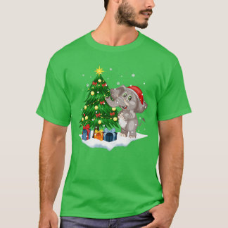 T-shirt Arbre de Noël Père Noël avec lumières Chris