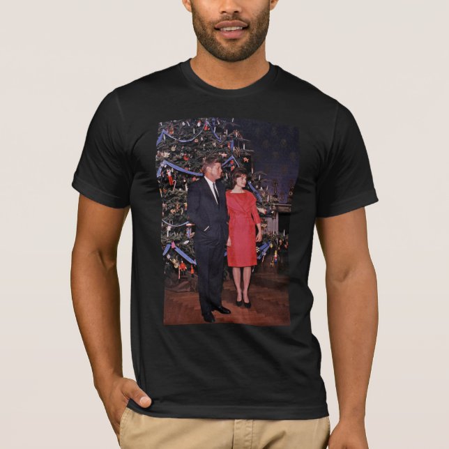 T-shirt Arbre de Noël Président John Kennedy & Jacqueline (Devant)