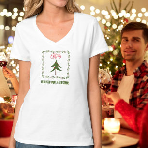 T-shirt Arbre de Noël rétro et minimaliste de la couronne