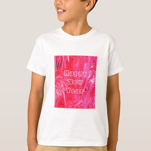 T-shirt Arbre de Noël rose brillant (Devant)