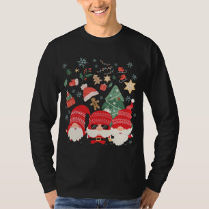 T-shirt Arbre de Noël Santa Hat Funny Gnomes Père Noël Xma