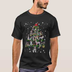 T-shirt Arbre De Noël Schnauzer Couvert De Flamme De Flamm